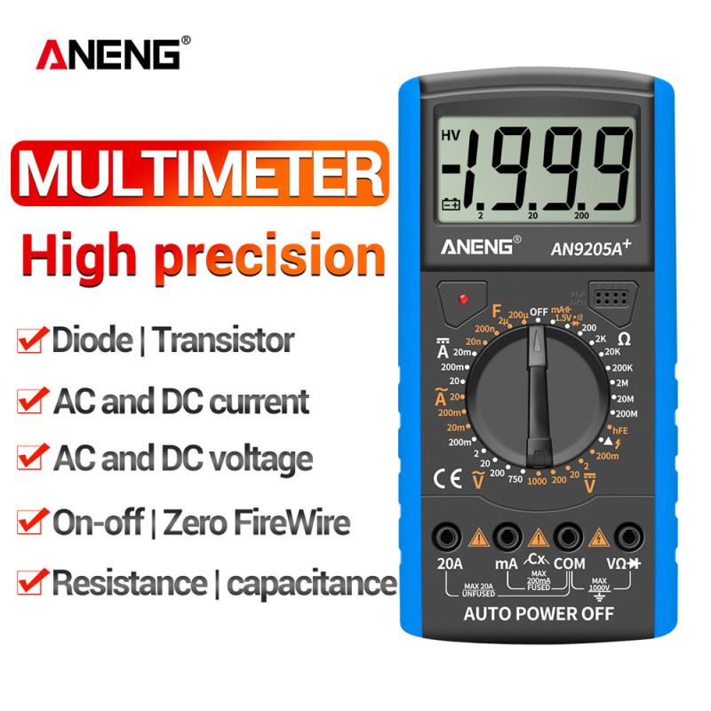 Цифровой мультиметр Aneng An9205a + True-rms, тестер транзисторов, тестер конденсаторов, автомобильная электротехника