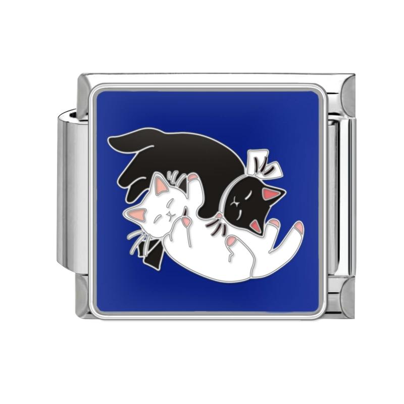 Мультяшные Милые Кошки Собаки Лапа Сердце Ночь Луна Цветы Итальянские Шармы-Звенья Подходят для Браслета из Нержавеющей Стали 9 мм Женщины DIY Изготовление Подарки