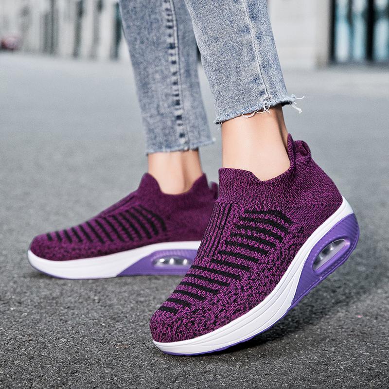 Модные весенние и осенние женские спортивные туфли на толстой подошве, повседневные дышащие кроссовки для бега, высокие кроссовки для ходьбы, большой размер 43