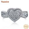 Tancise Women Classic 925 Sterling Silver Zircon Ring Ladies Jewelry Wedding Promise Party Gift