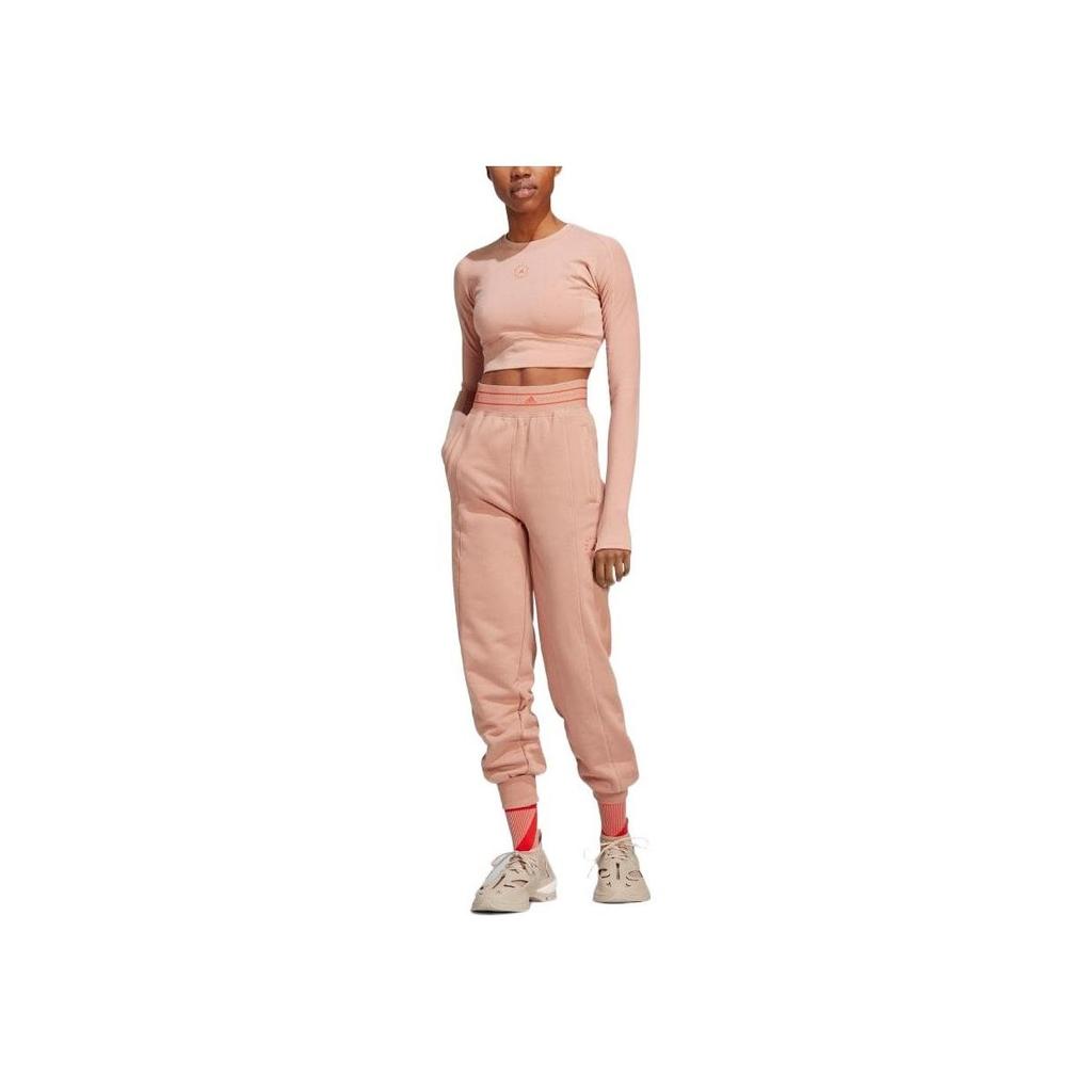 adidas Женские спортивные брюки-джоггеры Stella McCartney, удобный крой, мягкая вязка, цвет миндальный HR2190