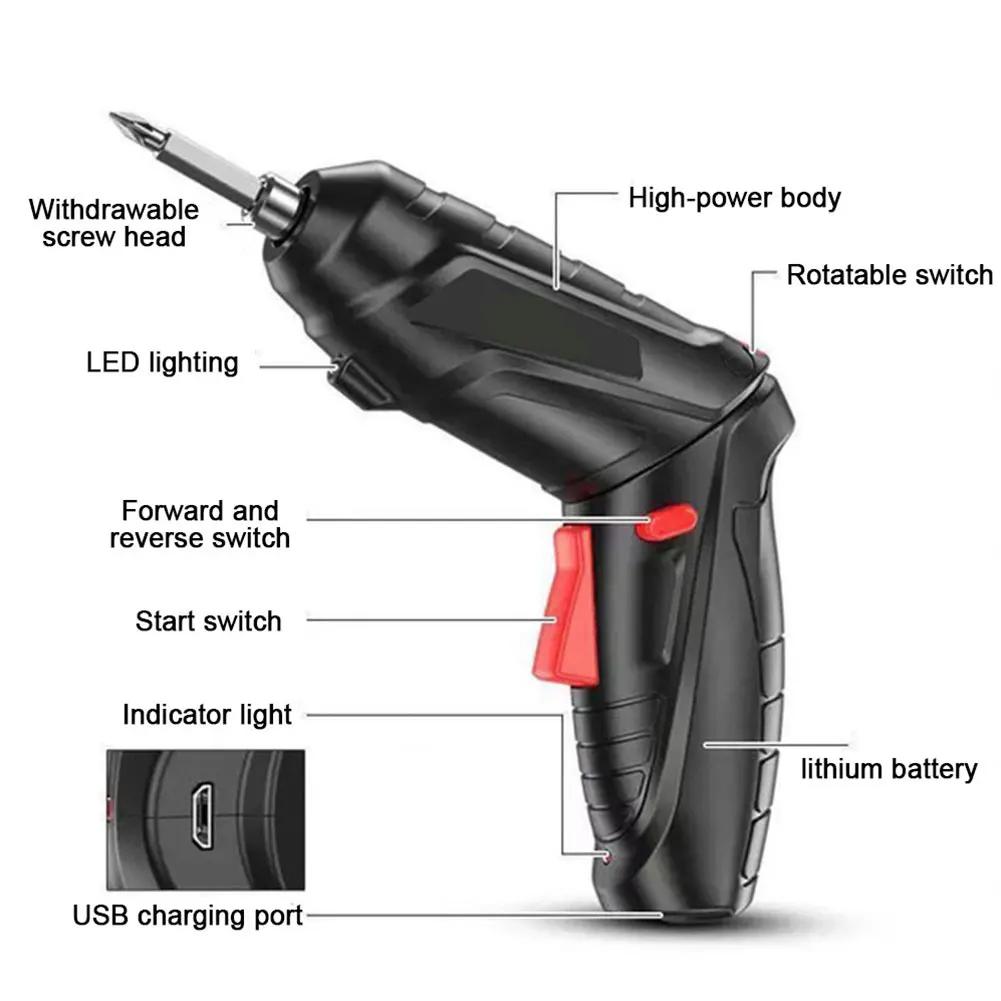 3.6V Electric Screwdriver Battery Rechargeable Cordless Screwdriver Powerful Impact Wireless Screwdriver Drill for Home Use Tool