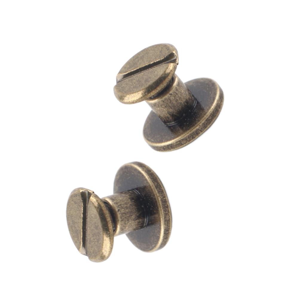 20 шт. медные латунные винты с плоской головкой, гайки, гвозди, заклепки, кожаный аксессуар для колпачков