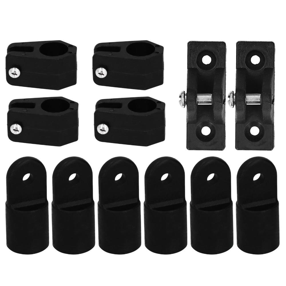 12pcs/set 7/8'' Jaw Slide Black Eye End Cap Fitting Hardware Deck Hinge Bimini Top Installation