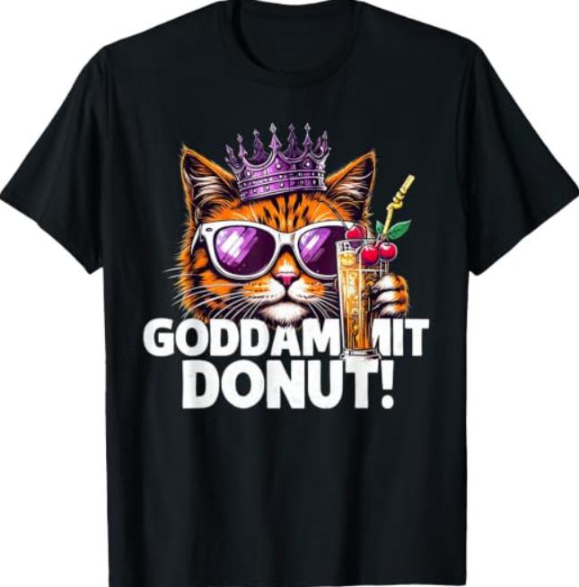 Donut Princess Cat Meme Tee – Kawaii Funny Cartoon Style T-Shirt