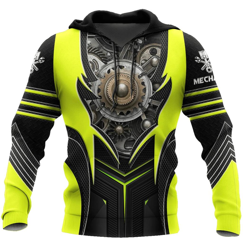 3D-печатный механический узор, мужская толстовка с капюшоном, ужасный череп, модный повседневный пуловер, повседневная мода, свободная мужская одежда