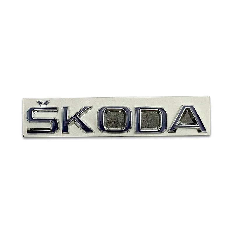 ZDVK6 Metal Rear Trunk Emblem for Skoda Logo VRS Yeti Octavia Kamiq Kodiaq Karoq Superb Fabia Rapid Car Logo Stickers Badge Decals