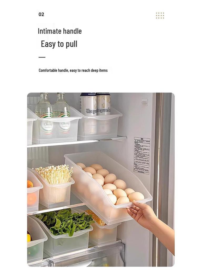 Egg & Beverage Dispenser Basket: Pull-Out Storage Box for Refrigerator & Freezer