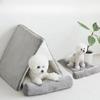 Thickened Insulated Dog House Warm Shelter for Winter Semi-Closed Pet Nest with Cushion Puppy Kitten Tent Winter Kennel