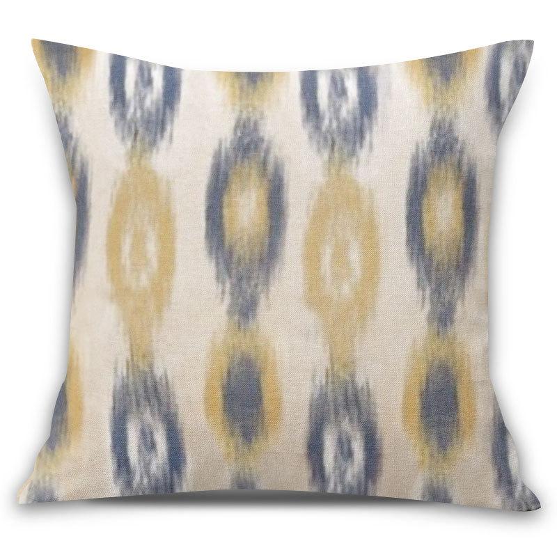 Simple Geometric Linen Pillowcase Plain Color Office Waist Decorative Backrest Cushion Design