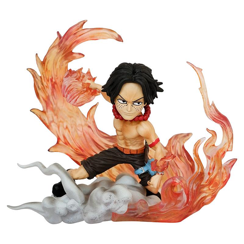 Аниме Фигурка One Piece 10 см Q-версия Боевая Фигурка Действия Портгас Д. Эйс Модель Статуэтка из ПВХ Кукла Коллекция Подарок