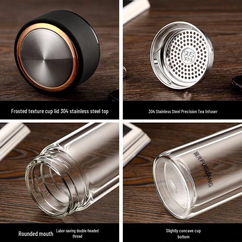 FUGUANG Style Double-Layer Borosilicate Glass Cup