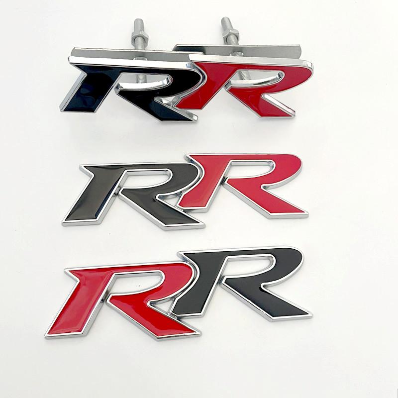 3D Metal RR Logo Car Front Grille Rear Trunk Emblem Badge Decals For Honda Civic Mugen Accord Crv City Hrv Sticker Accessories GT6