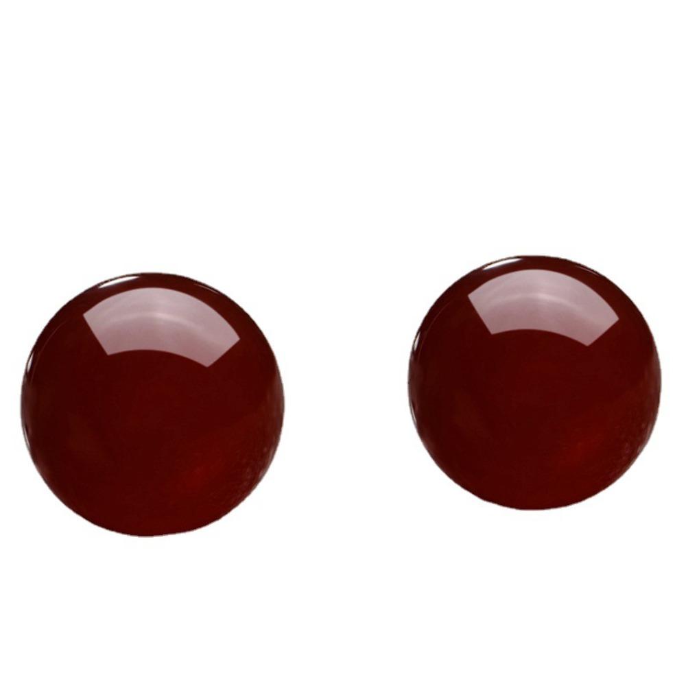 Elegant Synthetic Green Chrysoprase Stud Earrings Silver Red Agate Crystal Jewelry for Women