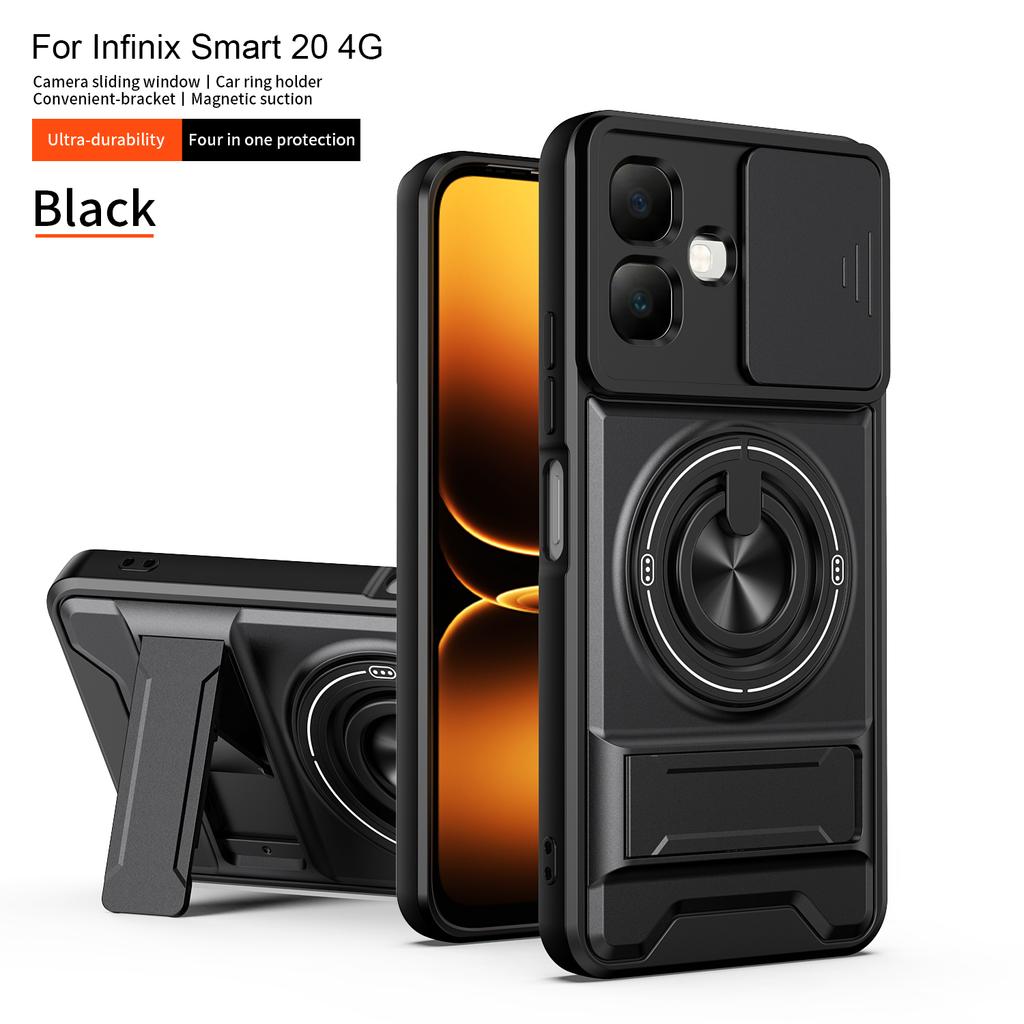Чехол для Infinix Smart 20 Чехол-книжка для Infinix Smart 20 4G с магнитной подставкой Magsafe Военная броня Защитная крышка для камеры