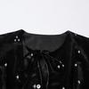 Elegant Black Velvet Embroidered Dress