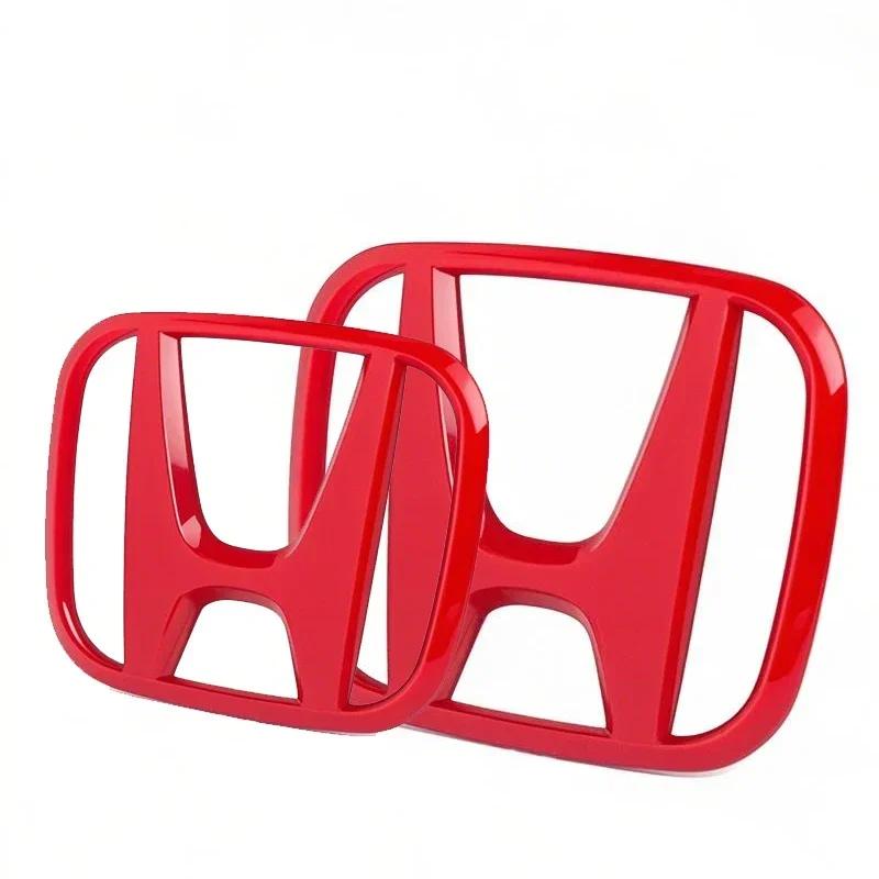 CNJ1 Upgrade ABS 5 Colors(Carbon Fiber/Red) for Honda Civic Emblem Badges Kit 8/9.5/10/11 Gen 2006-2022, Front+Rear Logo Replacement