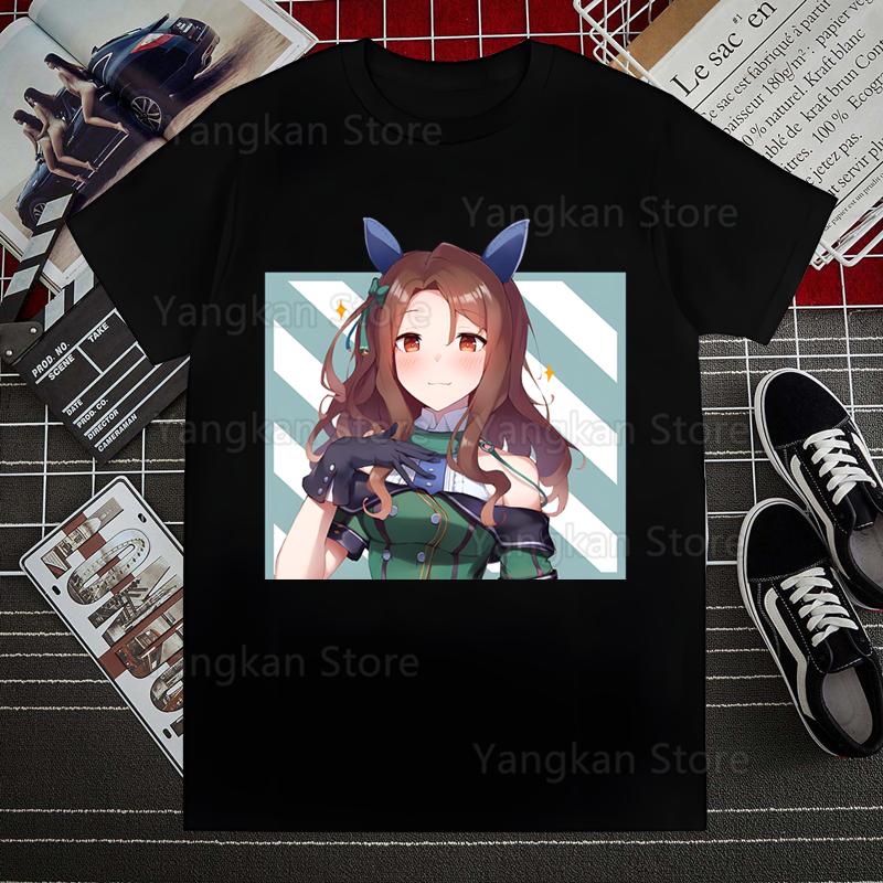 Uma Musume Pretty Derby Умамусуме Летняя Модная Рубашка Футболка с Графикой Женские Топы Базовые Футболки с Круглым Вырезом Забавные Футболки для Девочек