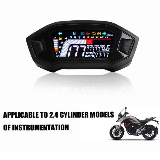 Universal Motorcycle Meter LCD Display ABS Speedometer Odometer Water Temp Gauge for Safe Driving