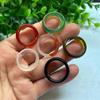 Jiangyuan Jade White Agate Ring Chalcedony Round Ring Jade Ring Small Gift Supply Wholesale