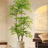 Large Bionic Nandina Domestica Indoor Plant - Luxury Green Ornamental Fake Tree for Living Room Decor