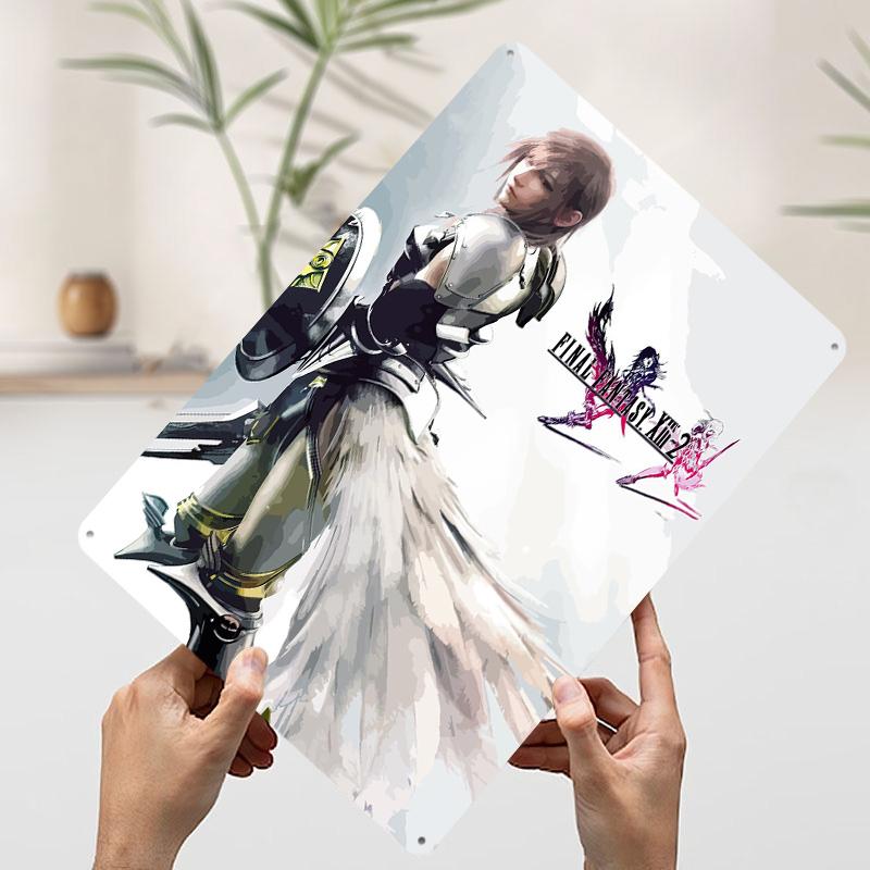 Final Fantasy XIII Printed Poster Customized Wall Art Retro Vintage Metal Tin Signs for Room Modern Home Decoration Luxury House