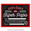 [Q9600] - Frame 'Diplôme Du Super Papa' Black Red - 25x20x1. 5cm