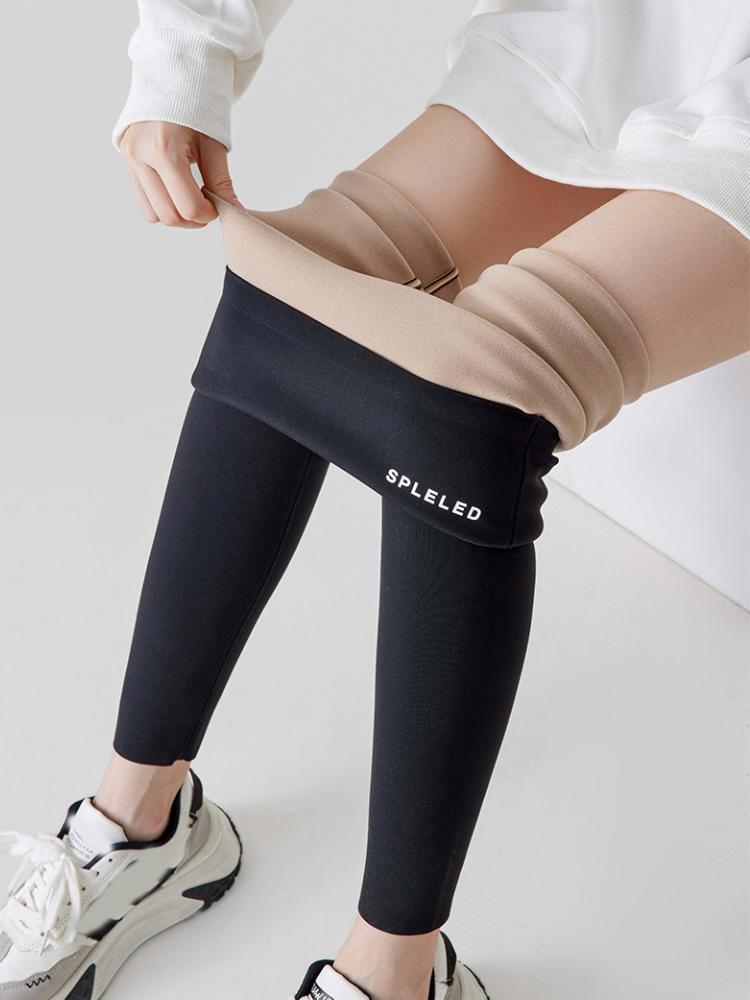 Autumn Winter Alpaca Velvet Shark Leggings Women Thick Warm Leggings High Waist Seamless Slim-Fit Thermal Pants