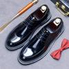 Leather Shoes Men's Business Casual Shoes British Men's Shoes Bright Leather Dress Shoes