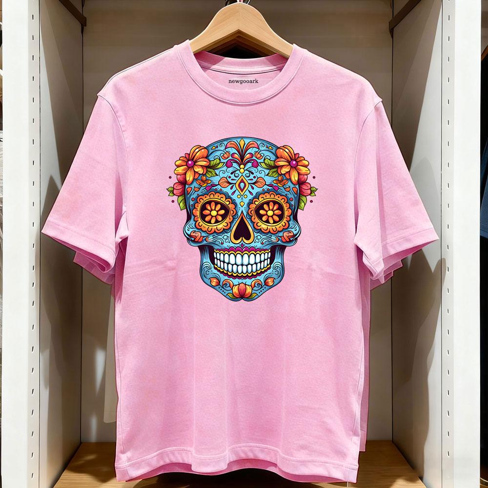 Da de Los Muertos Sugar Skull Active TShirt Women Unisex Casual cotton printed t shirts Adult streetwear camisetas tops tee