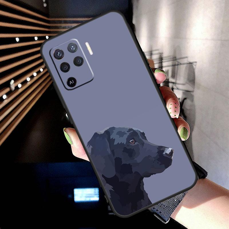 Черный лабрадор Чехол для собаки Для OPPO A96 A76 A16 A94 A74 A54 A53 A57 S A15 A52 A72 A93 A5 A9 A31 A17 A77 A78 Чехол