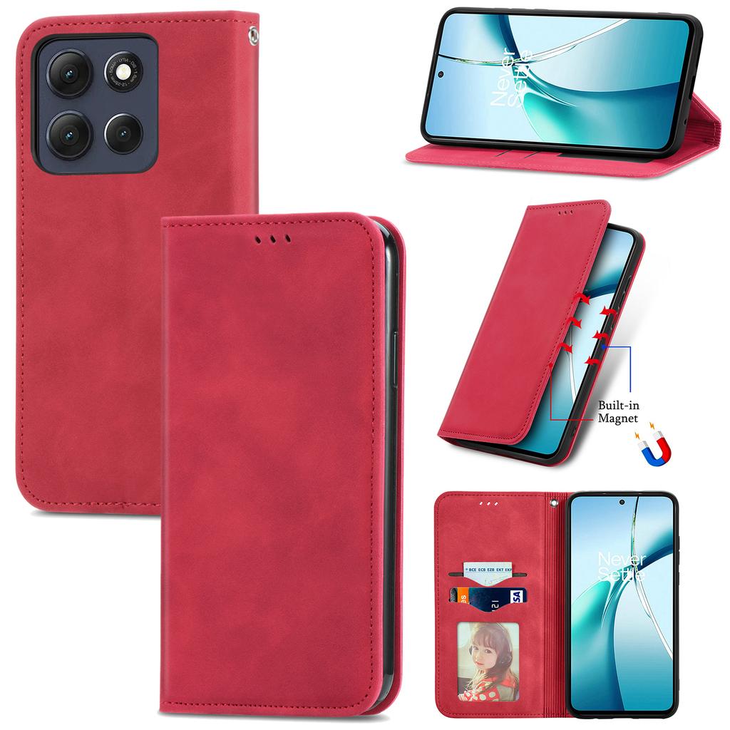 For Motorola Moto G86 5G Leather Case with Card Holder Magnetic Absorption Phone Cover