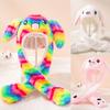 Children's Cute Ears Can Move Bag Cap Plus Plush Thick Toy Hat