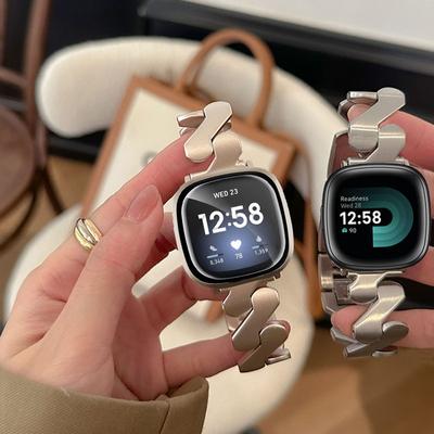 Ремешок из нержавеющей стали для Fitbit Versa 4 3 Sense/Sense 2, женский ремешок, тонкий браслет для Fitbit Versa 2 1 Lite, аксессуары