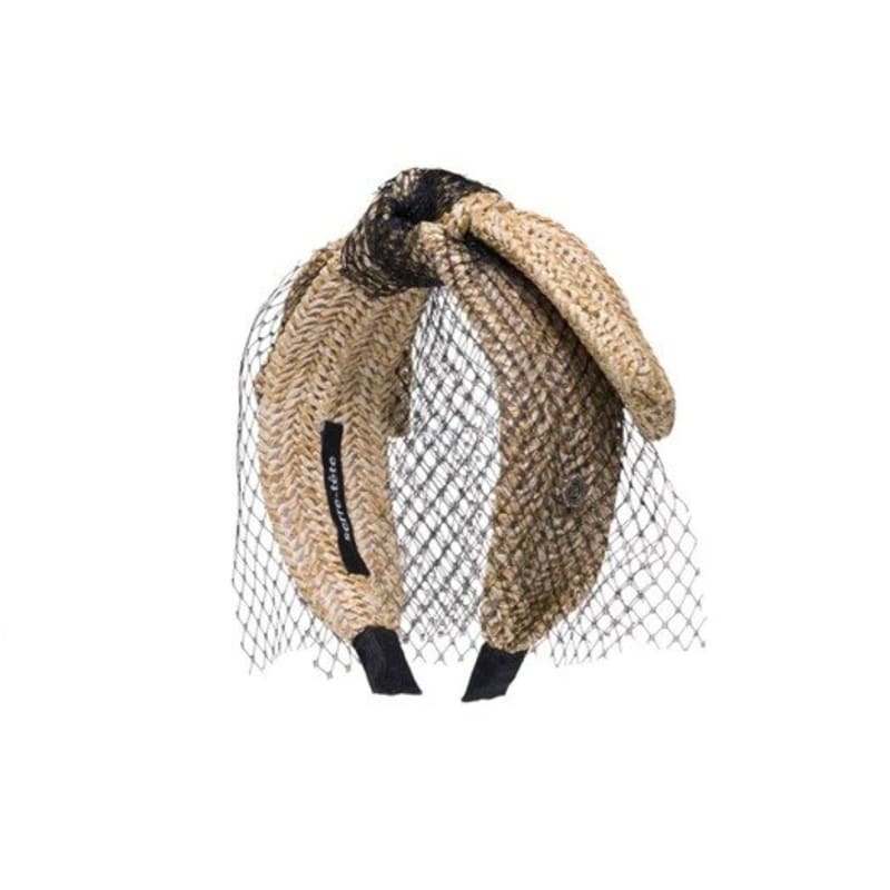 Brown Hat [serre-tete] Lace Bunny -Straw