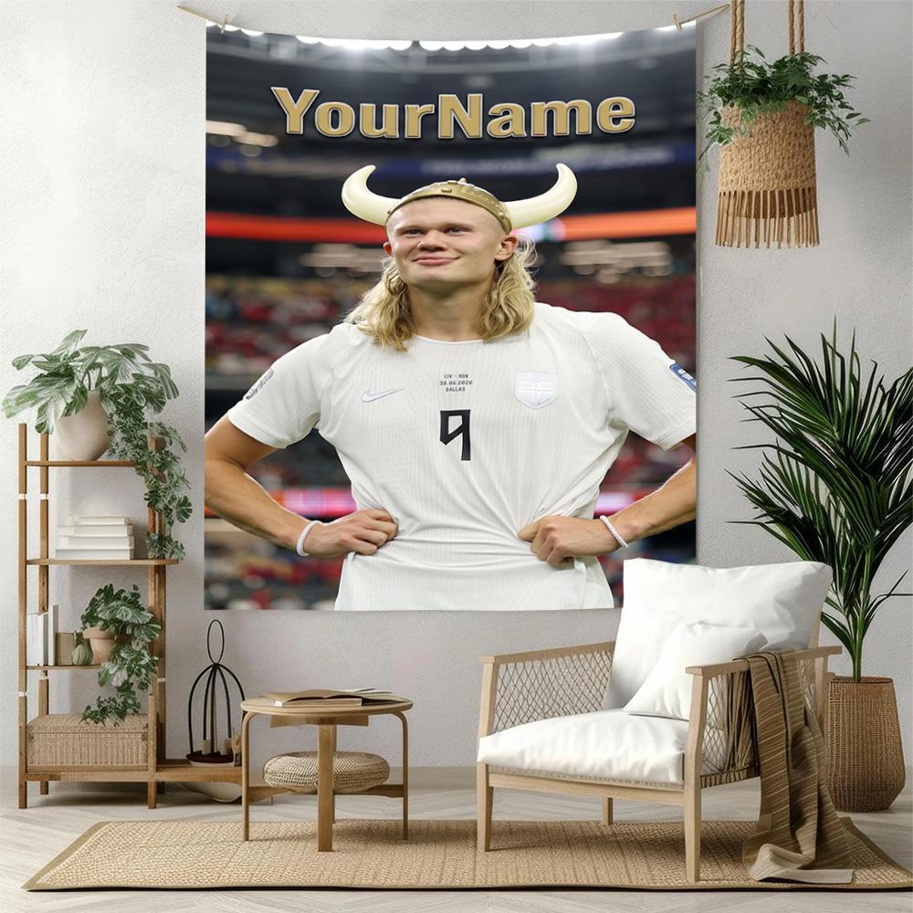 Haaland Custom Your Name Wall Decor Tapestry Art For Pet Memorial Birthdaywedding Party Backdrop Family Gift