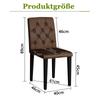 Set of 4 Dining Chairs in Retro Brown with Velour Look Made of Plastic Fabric, Black Metal Legs for Versatile Combination Options