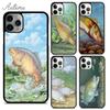 CARP FISH FISHING Phone Case for iPhone 11 12 13 14 Pro Max Mini X XR XS SE 2020 6S 7 8 Plus Samsung Galaxy S21 S22 Cover Shell