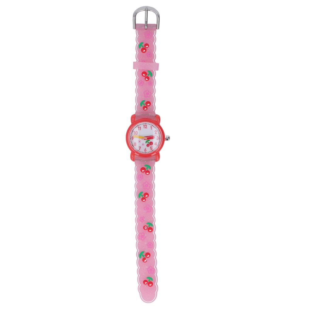 Kids Watch Cute Cartoon Waterproof Portable Adjustable Watch Birthday Gift for Girl Aged 3 To 8 Red