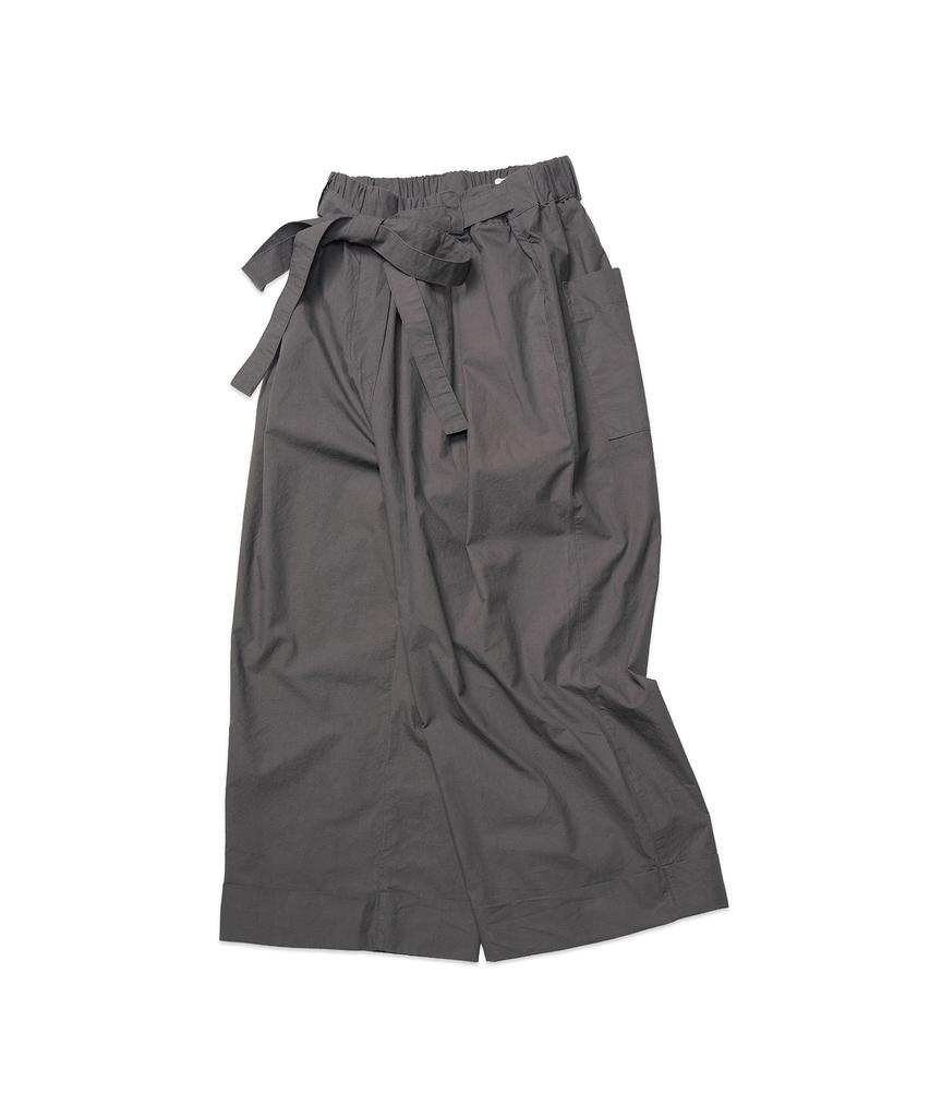 COTTON BELL Belt Cuff Wide Pants - Gray
