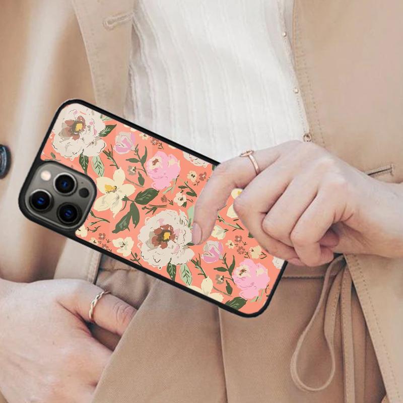 Floral Theme Pattern Back Magnetic Phone Case For APPLE iPhone 17 Air 16 14 13 12 Pro Max 15 Plus Charge With MagSafe Cover