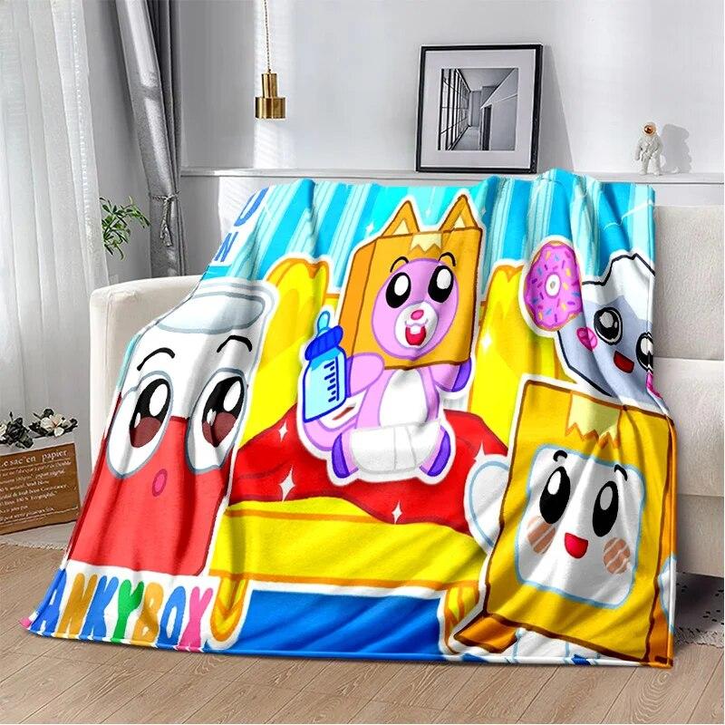 Мягкое плюшевое одеяло Happy Rocky, Foxy и Boxy Lankybox, фланелевое одеяло для гостиной, спальни, кровати, дивана, пикника