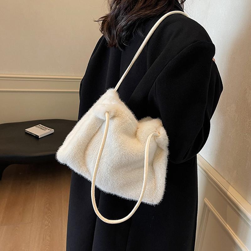 Новая плюшевая сумка-ведро для осени и зимы, женская высококачественная текстурная нишевая дизайнерская сумка-тоут для通勤
