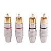 4pcs Locking Audio Video Cable Solder-Free Connector RCA RCA Male Plug Adapter