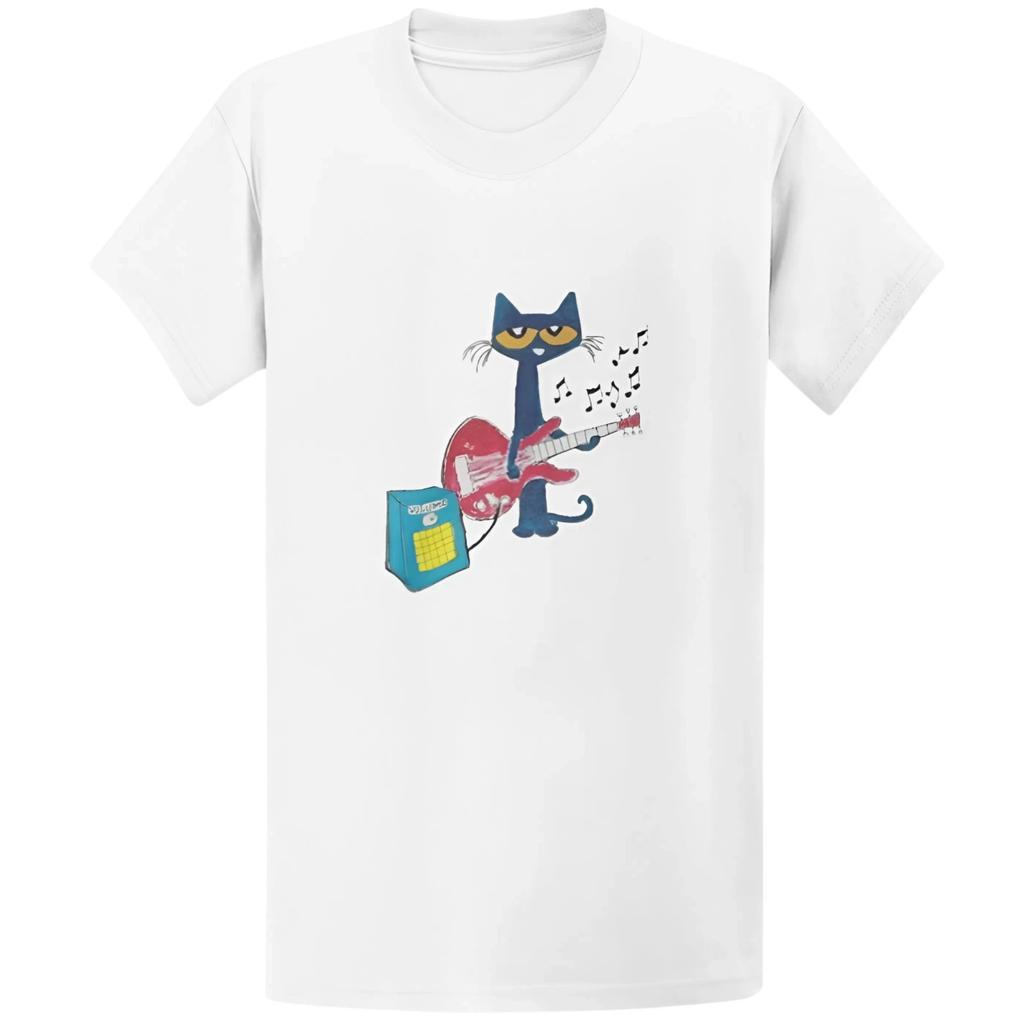 Gildan 5000 Pete The Cat Playing Guitar T-Shirt - Y2K Coquette Gift Tee