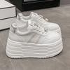 Модные 8 см Кожаные Балетки Повседневные Папины Кроссовки Массивные Кроссовки Женская Платформа Спортивная Обувь Женская Обувь для Скейтборда Скрытые Каблуки Обувь Теннис