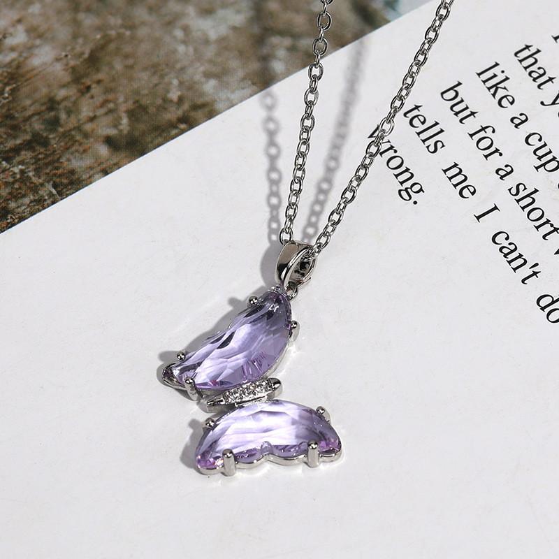 Красивое колье-чокер из титановой стали с кристаллами в виде бабочки для женщин, шикарный и модный дизайн