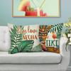 Summer Tiki Palm Leaves Decorative Throw Pillow Covers 18 x 18 Set of 4, Aloha Vibes Only Tropical Hawaii Monstera Porch Outdoor Home Decor, Live