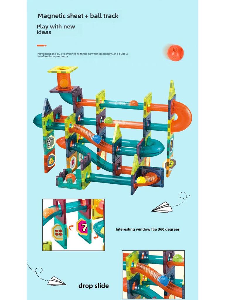 Магнитные шариковые строительные блоки Diger Pipeline: Красочный развивающий набор игрушек для детей