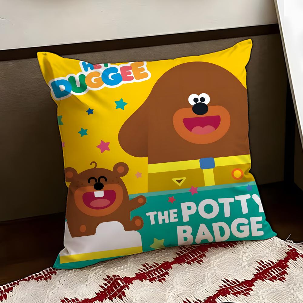 HHey Duggee cartoon Cushion Cover Reversible Soft Durable Pillow Cover Home Car MultiScene Use for Daily Comfort